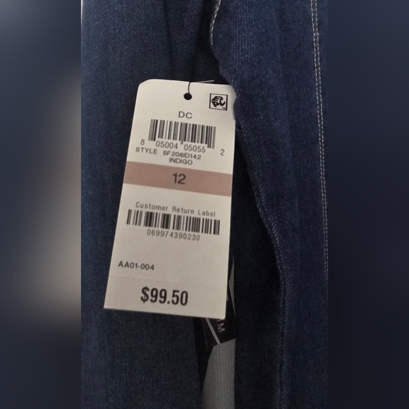 NWT INC International Concepts Dark Blue Stretch Denim Dress Size 12 - Picture 10 of 10